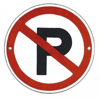 Emaille verbodsbod pictogram 'verboden te parkeren'